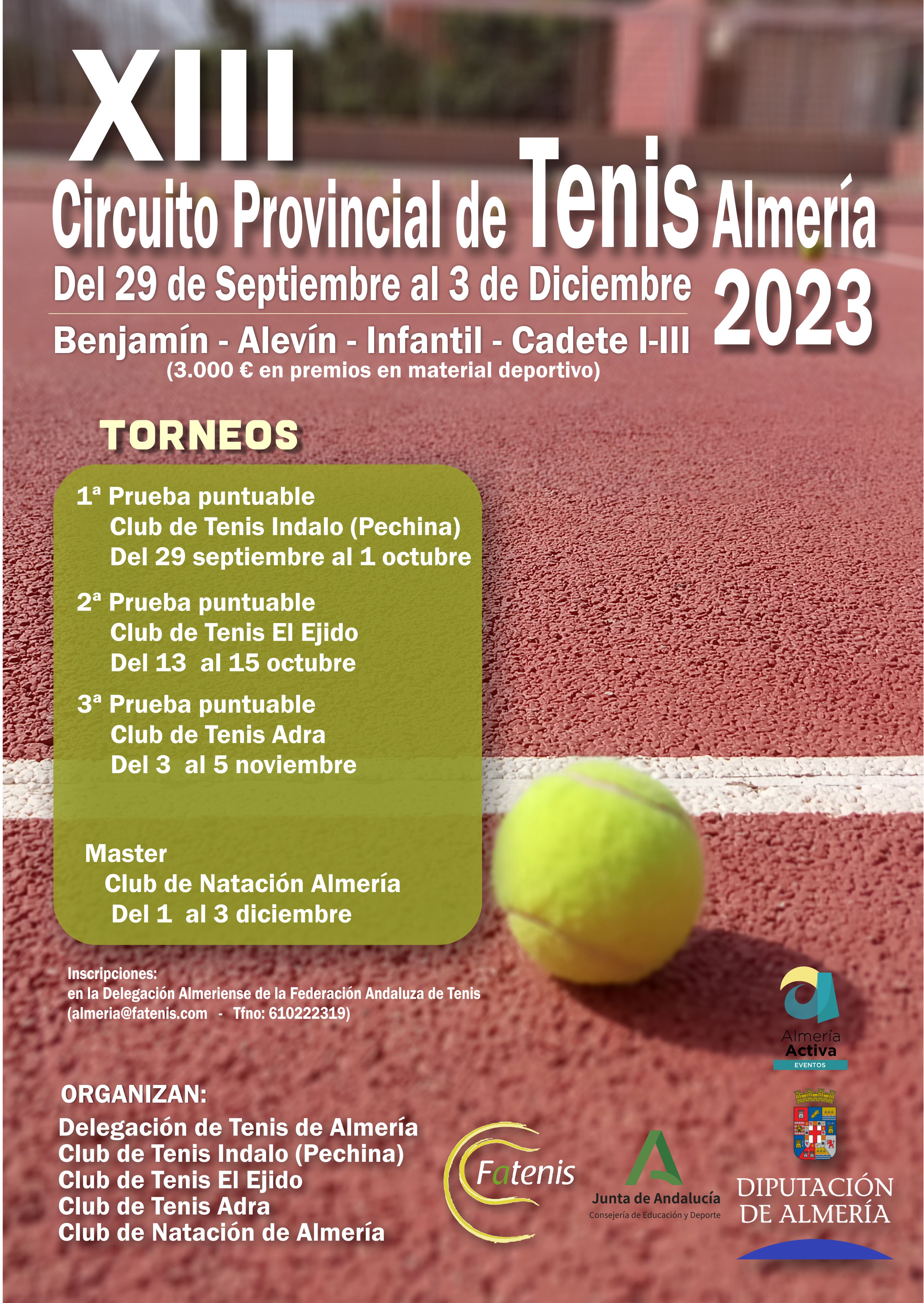 Circuito Provincial de Tenis. Almería  del 1 al 3-12-23
